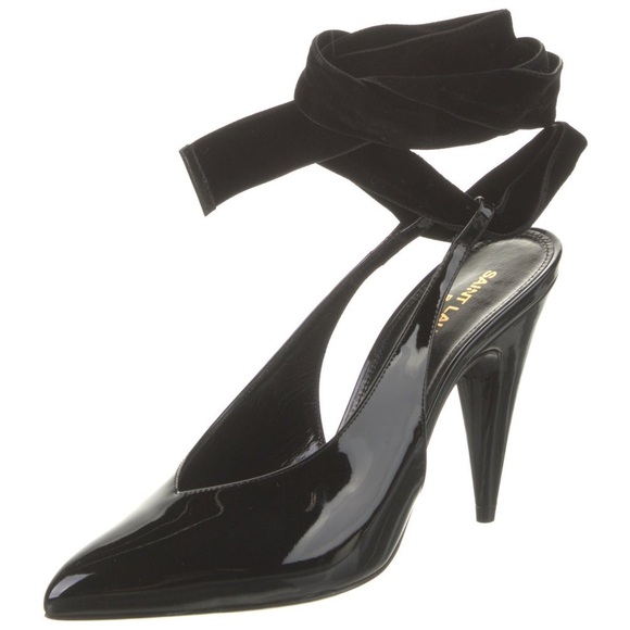 SAINT LAURENT
Kika Lace Up Slingback Heels - Picture 4 of 5